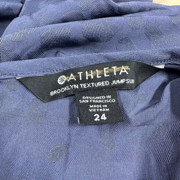 Athleta Brooklyn Textured Jumpsuit Medieval Violet Women's Size 24 New With Tags - Picture 6 of 13
